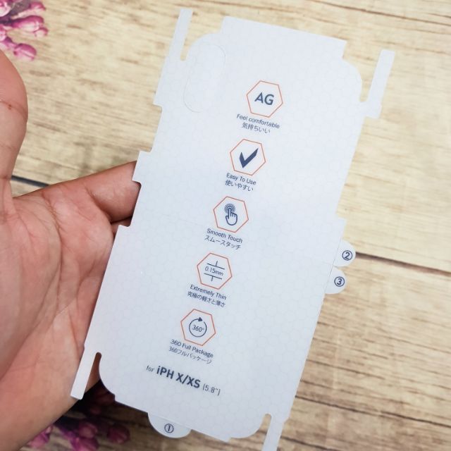 Dán PPF Nhám mờ chống vân tay iPhone X/Xs dán mặt sau full viền cao cấp