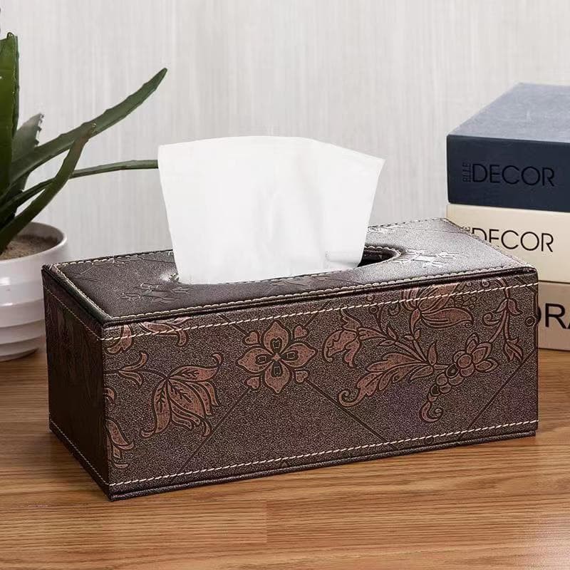 Hộp đựng khăn giấy bằng da hình chữ nhật - 4 mẫu