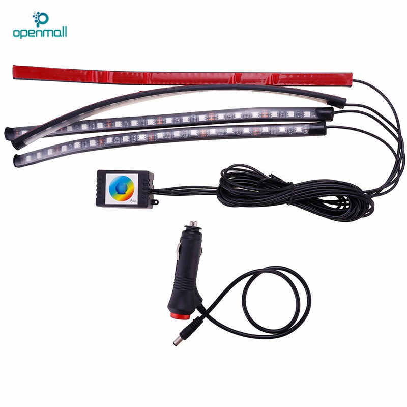 Set 4 dây đèn 72 LED RGB 4 trong 1 dùng trang trí kèm tẩu sạc