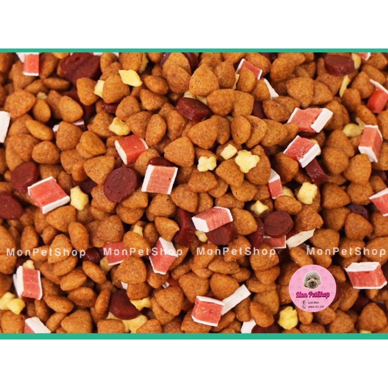 Hạt thức ăn trộn topping CAPTAIN túi 1kg cho cún