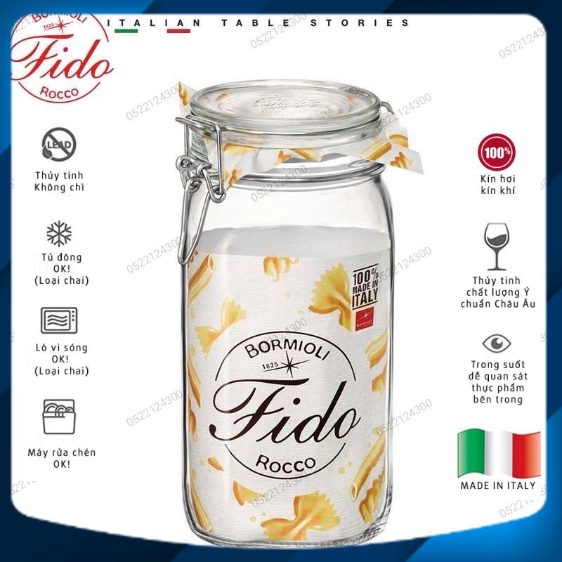 Hũ thủy tinh nắp cài kim loại FIDO - Bormioli Rocco - 1500ml @149230