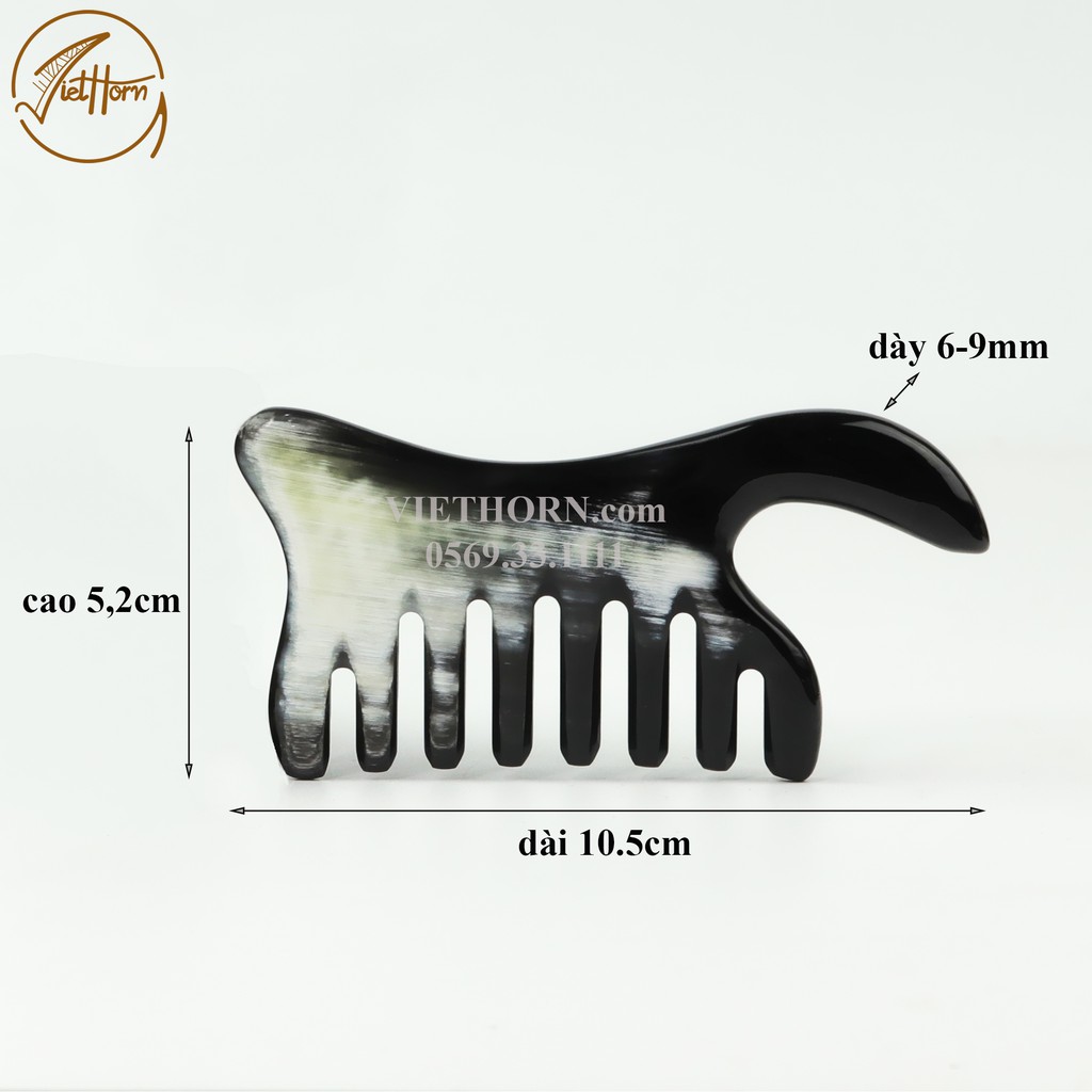 Lược đa năng bằng sừng "3 trong 1" chải tóc/massage/làm đẹp VIETHORN