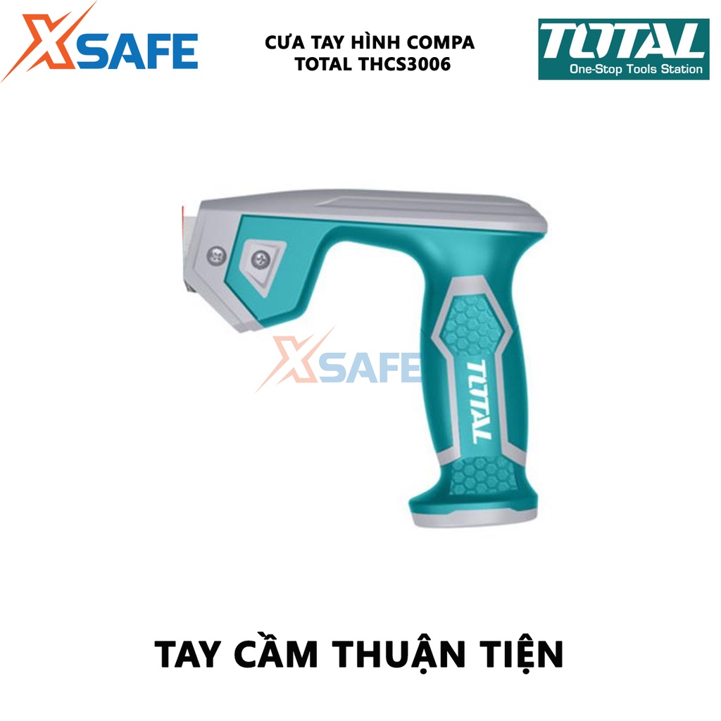 Cưa cầm tay hình compa TOTAL THCS3006 | dụng cụ cưa size 12&quot;/300mm| Chất liệu Taiwan SK5 7TPI gia công thô, cắt vật liệu