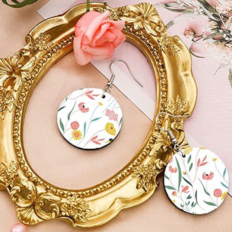 Set 50 Khuyên Tai Tròn Bằng Gỗ Chưa Hoàn Thiện