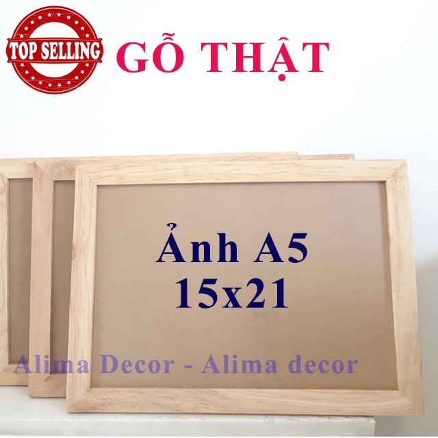 Khung Ảnh Treo Tường A5 15x21 Gỗ Cao Su Thật - Hàng Xuất Khẩu