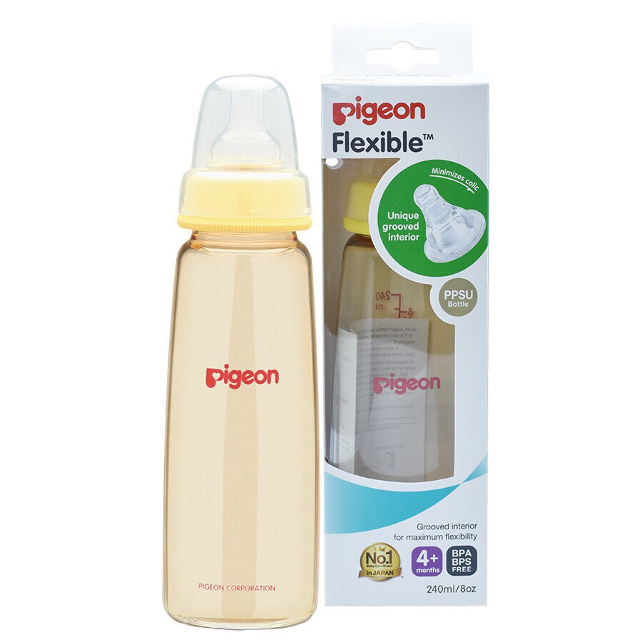 [CHÍNH HÃNG] Bình sữa PPSU Cổ hẹp Pigeon 160ml- 240ml