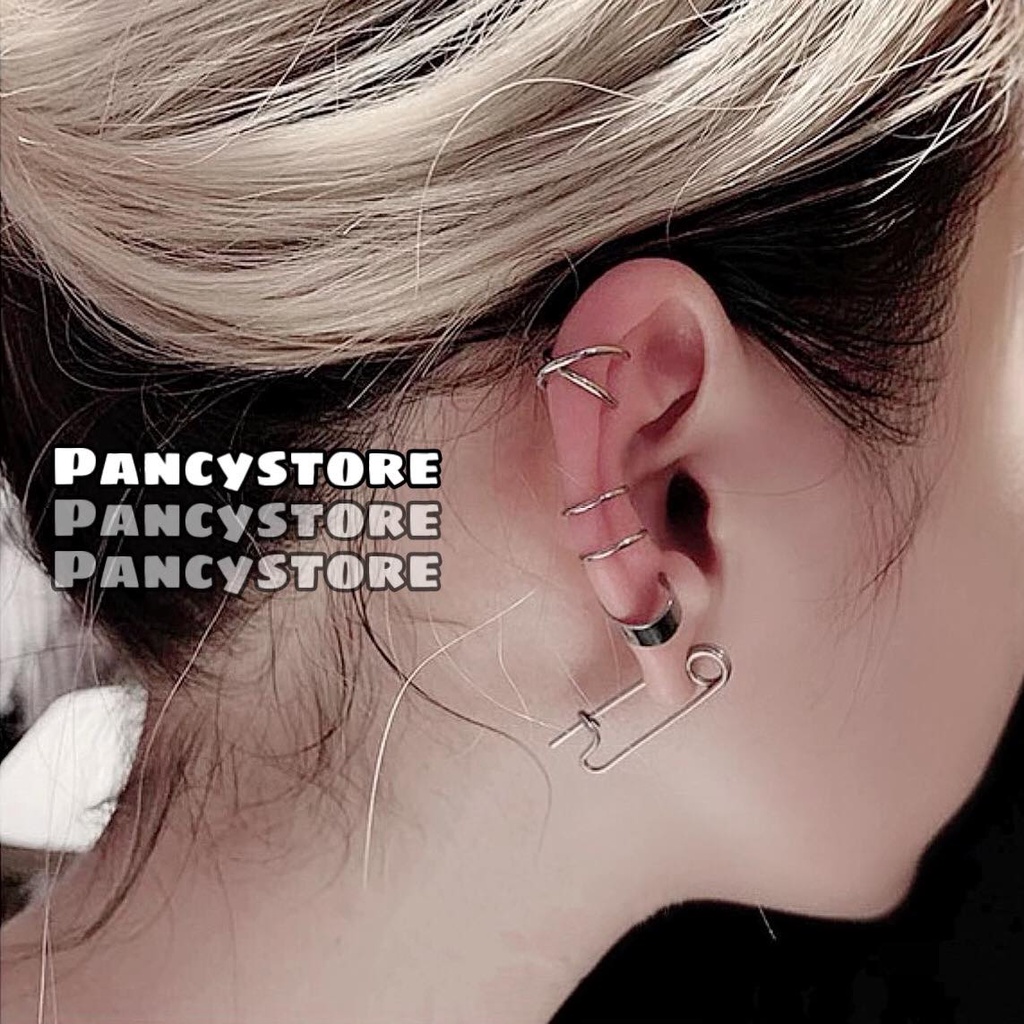 bông tai kẹp tai nam nữ không cần xỏ lỗ titan siêu bền không gỉ unisex