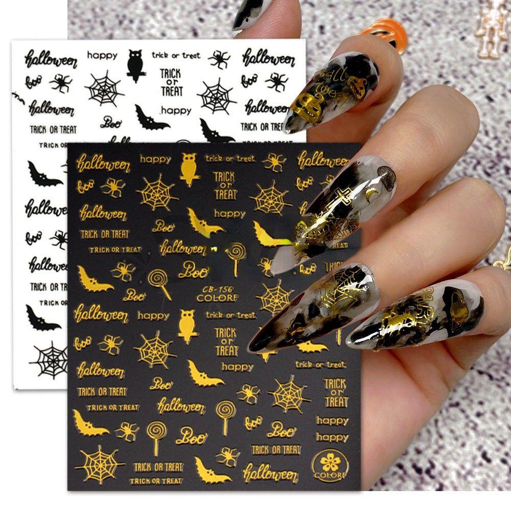 Bộ Miếng Dán Trang Trí Móng Tay 3D DIY Chủ Đề Halloween