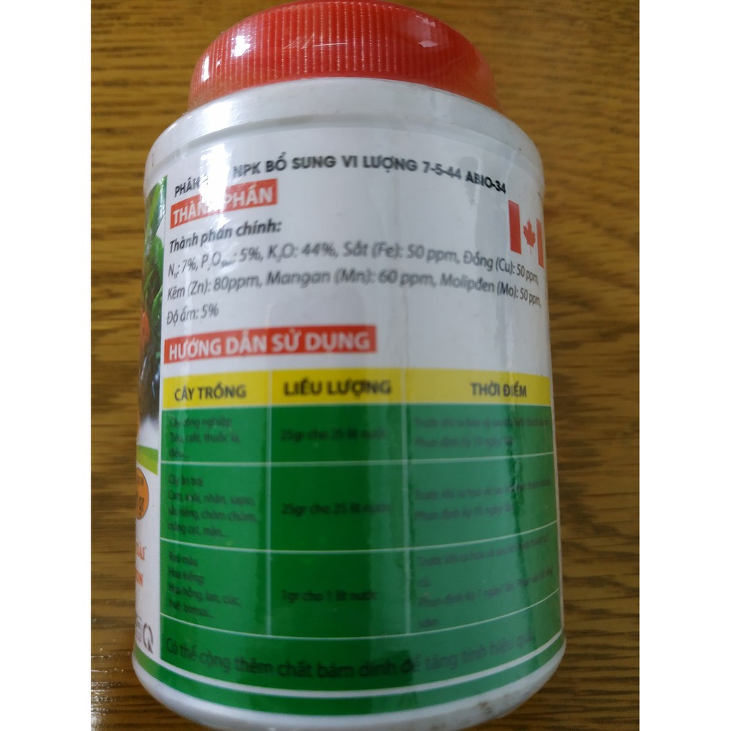 Super Kali NPK 7-5-44 - chai 100 gram