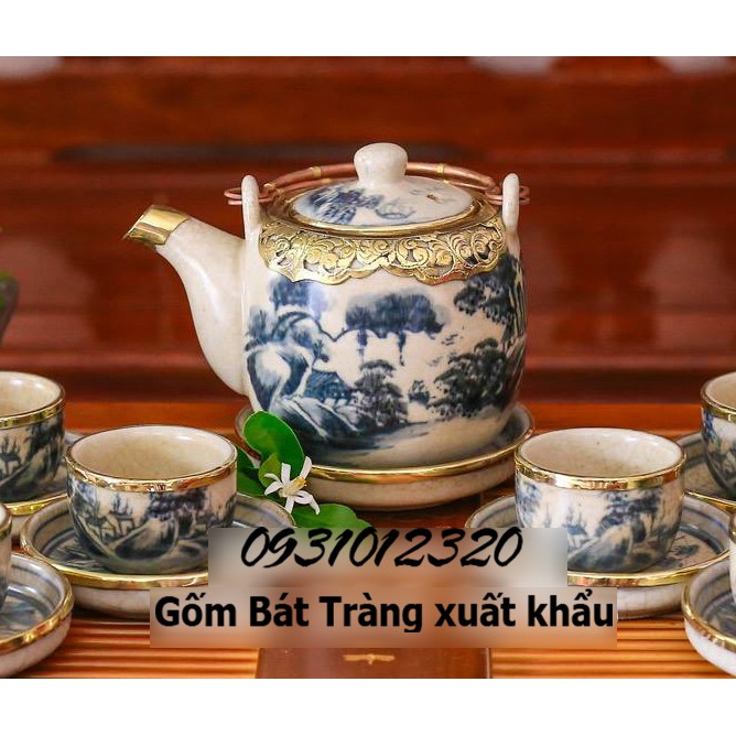 bộ ấm trà anh quốc Bát Tràng_bộ ấm trà gốm nhật Bát Tràng