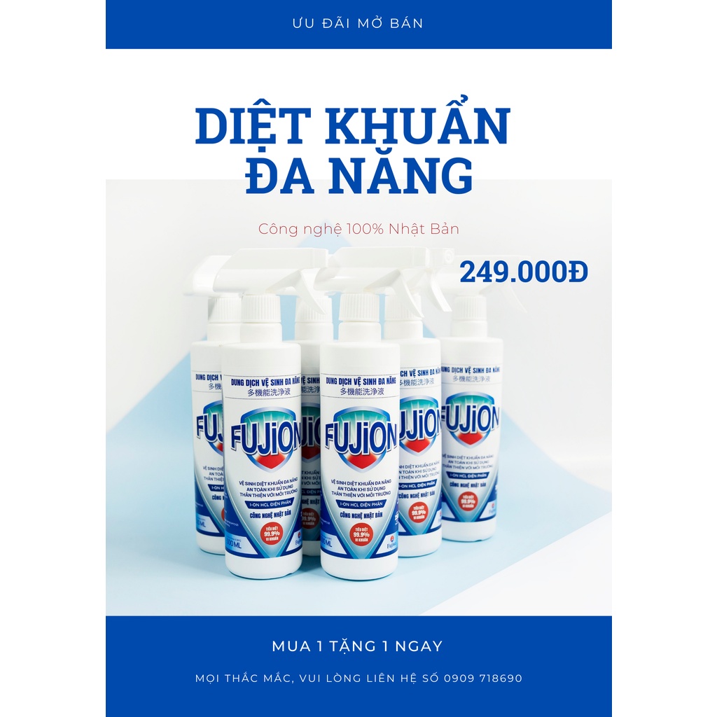 [CHÍNH HÃNG] FUJION - Nước tẩy rửa, khử mùi nội thất ô tô KHÔNG HÓA CHẤT - 100% AN TOÀN VỚI GIA ĐÌNH - TRẺ EM