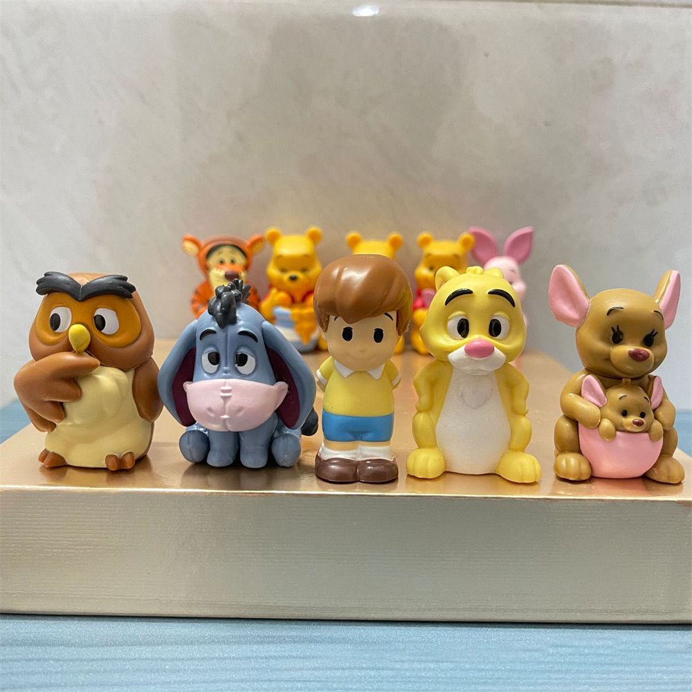 Set 10 mô hình gấu Pooh Minnie Winnie The Pooh dùng trang trí bánh kem