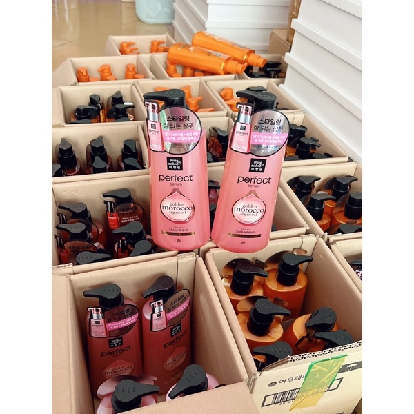 Dầu gội/xả  Tạo Nếp Tóc Mise En Scene Perfect Serum GOLDEN MOROCCO ARGAN OIL Styling Shampoo 680ml