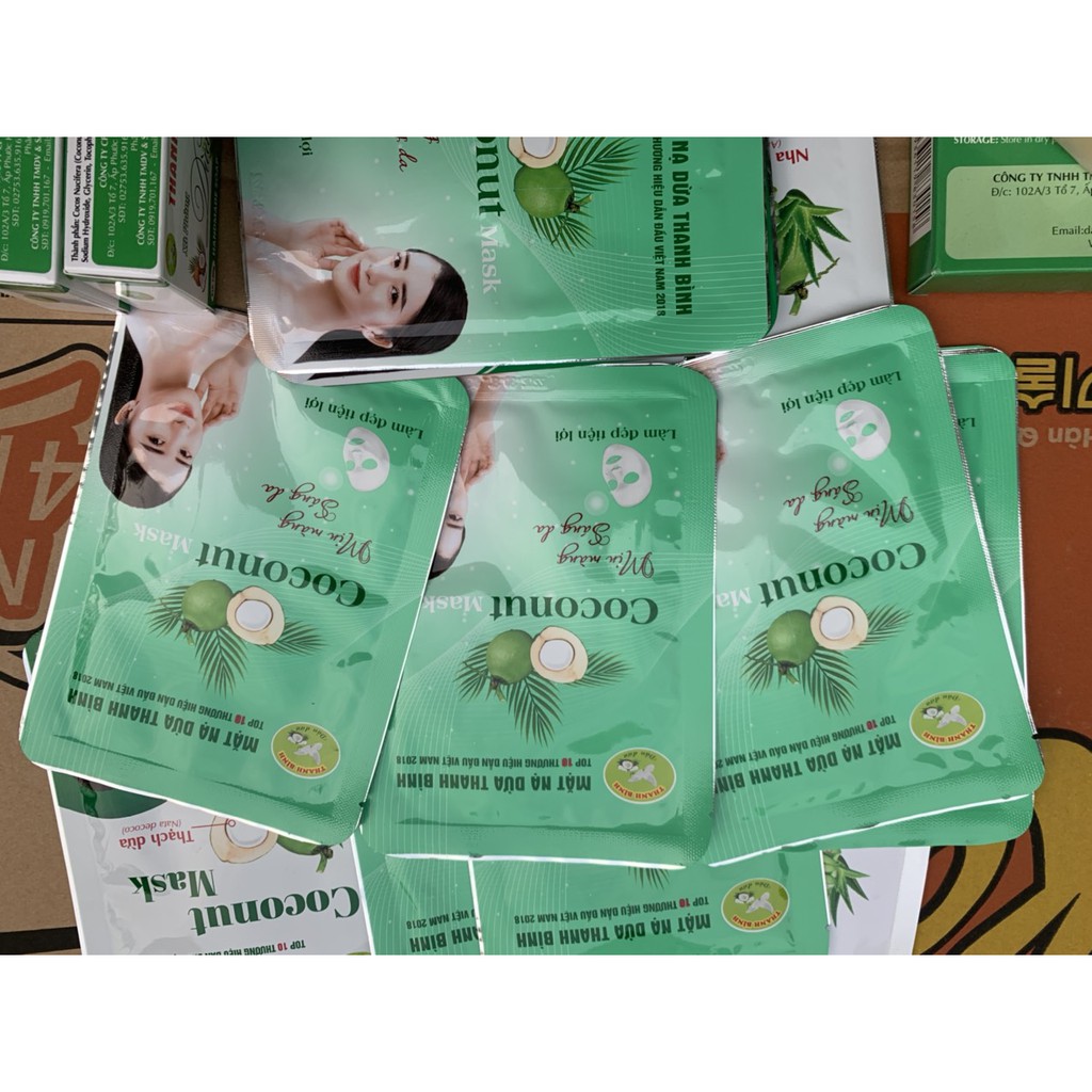 3 miếng mặt nạ dừa Thanh Bình COCONUT MASK 100% thiên nhiên