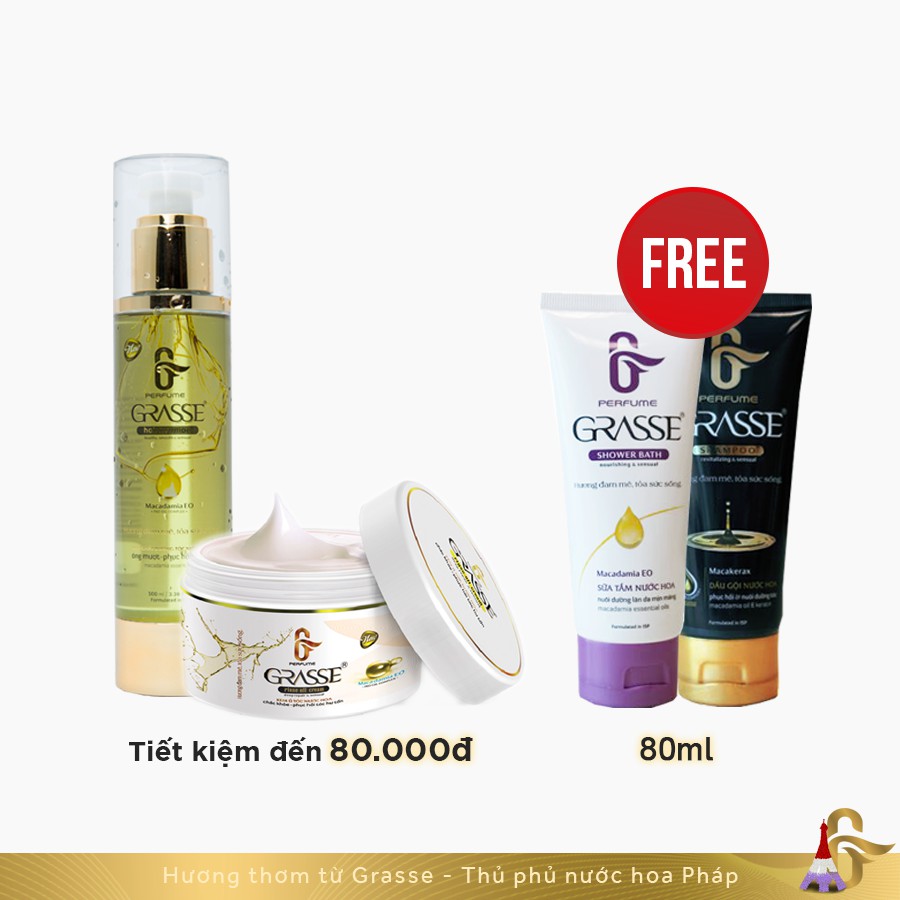 [TẶNG NGAY BỘ DẦU GỘI + SỮA TẮM 80 ml] GRASSE - TINH CHẤT DƯỠNG TÓC + KEM Ủ NƯỚC HOA
