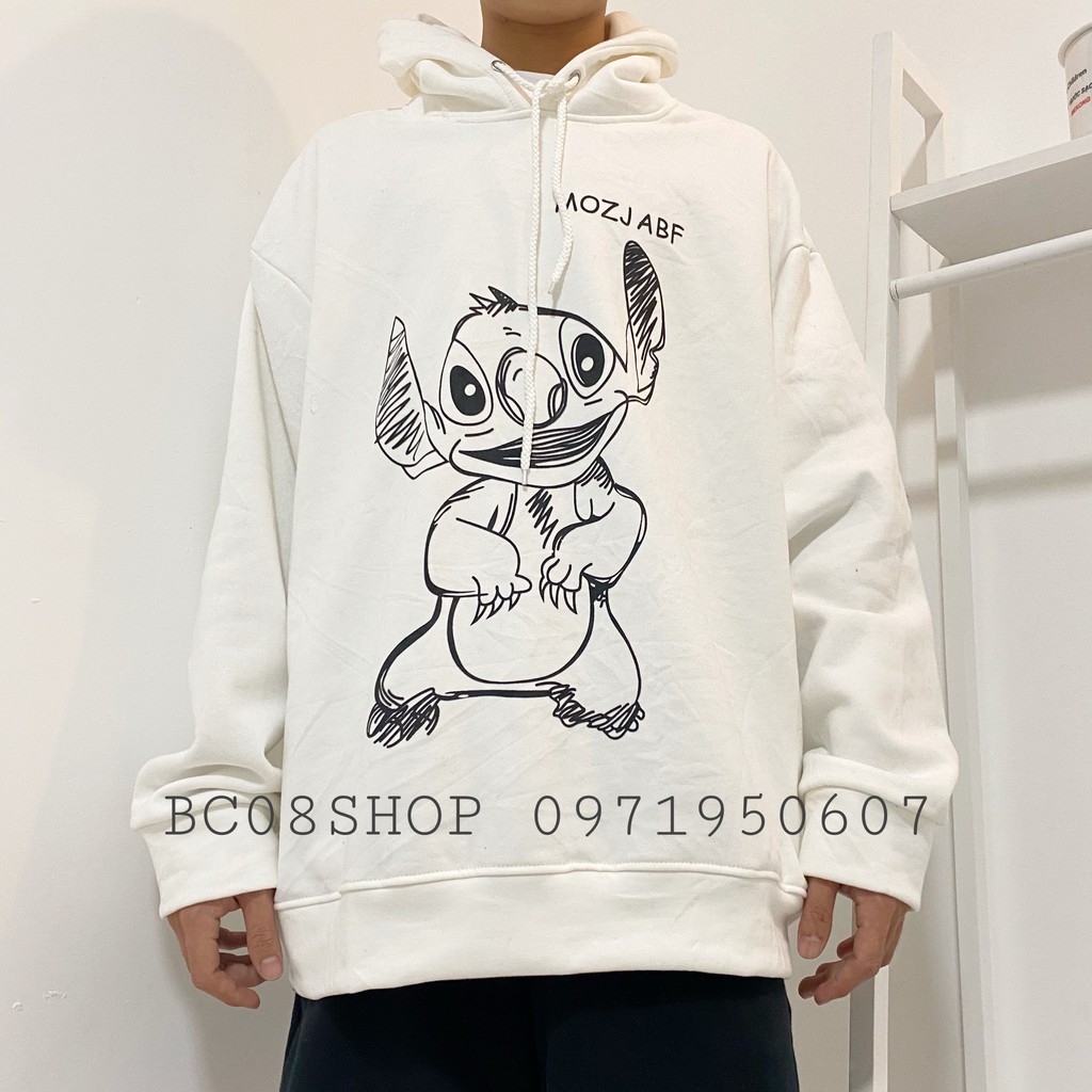 Áo hoodie Nỉ hoạt hình Mozjabf ullzang form rộng 2 Màu Đen Trắng có size BC158 | BigBuy360 - bigbuy360.vn