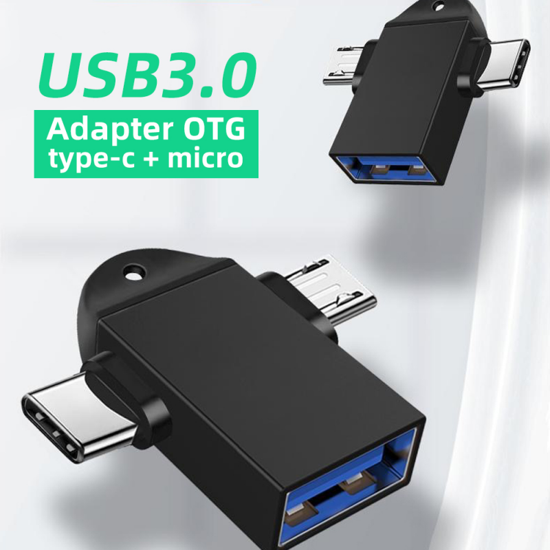 Bộ Chuyển Đổi OTG Fonken Hỗ Trợ Chức Năng OTG  Cổng USB 3.0 Type C Micro USB 2 Trong 1 Đa Năng