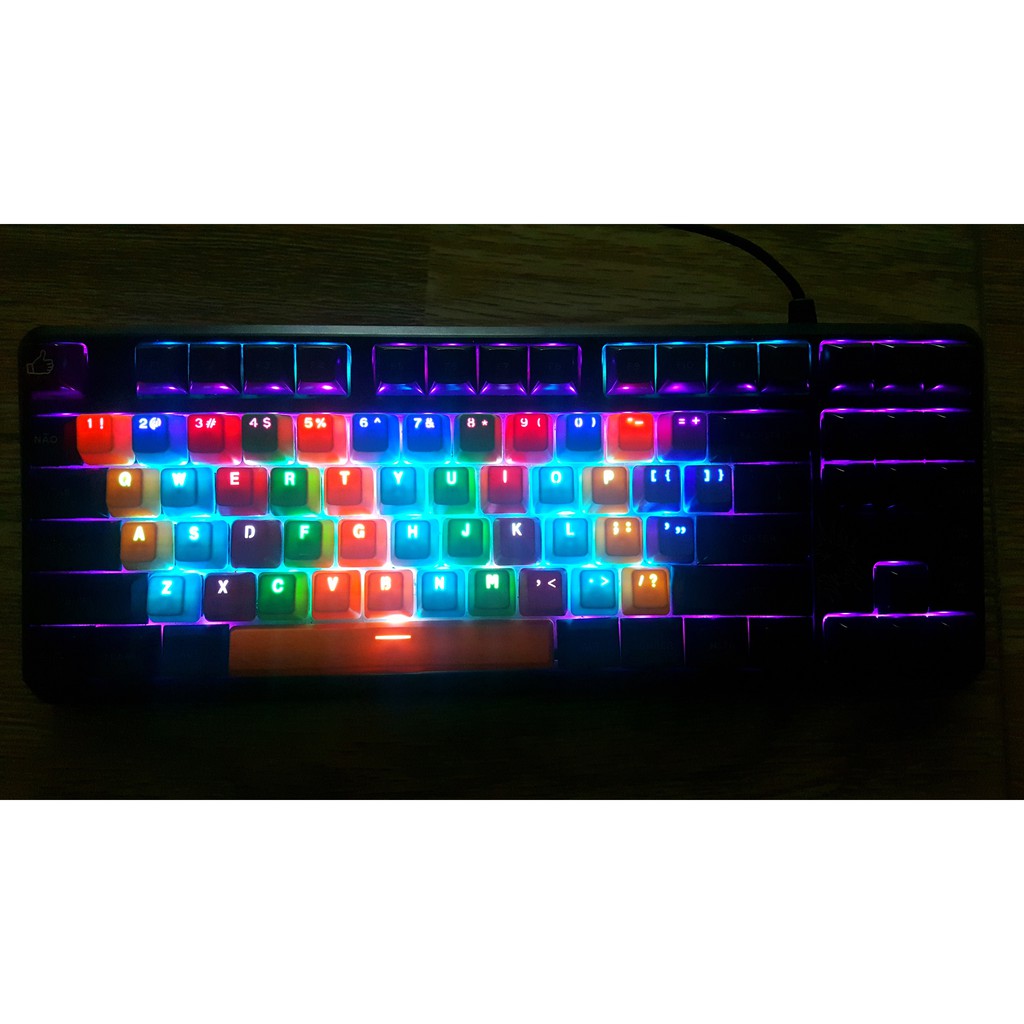 Set keycap (nút bàn phím) Rainbow PBT 46 nút xuyên led 37