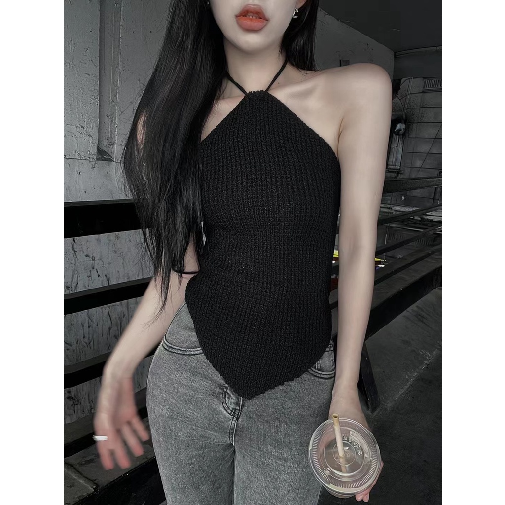 Áo Hai Dây Dệt Kim Phong Cách Hàn Quốc Gợi Cảm Thời Trang Mùa Hè Hàng Mới Dành Cho Bạn Nữ