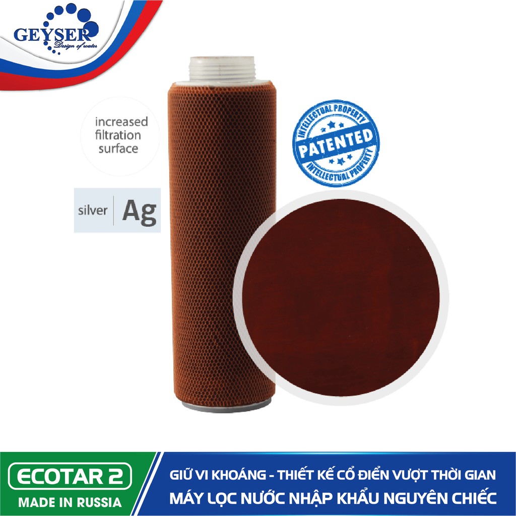 Combo 3 lõi lọc thay thế máy lọc nước geyser Ecotar 2 - Hàng chính hãng - Lọc sạch vi khuẩn