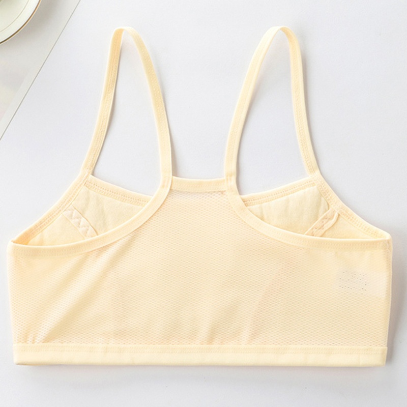 Áo Ngực Thể Thao Hai Dây Phối Lưới Thoáng Khí Màu Sắc Đơn Giản Dành Cho Tuổi Teen