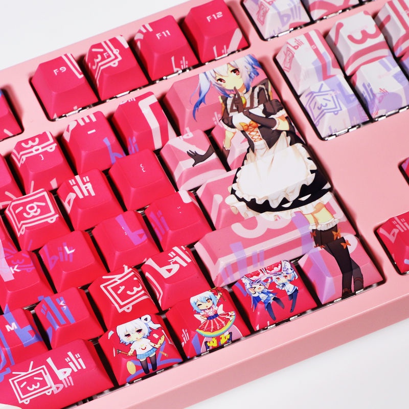 PBT 108 keys bilibili chủ đề keycap Bilibili phim hoạt hình anime otaku bàn phím cơ học dễ thương keycap