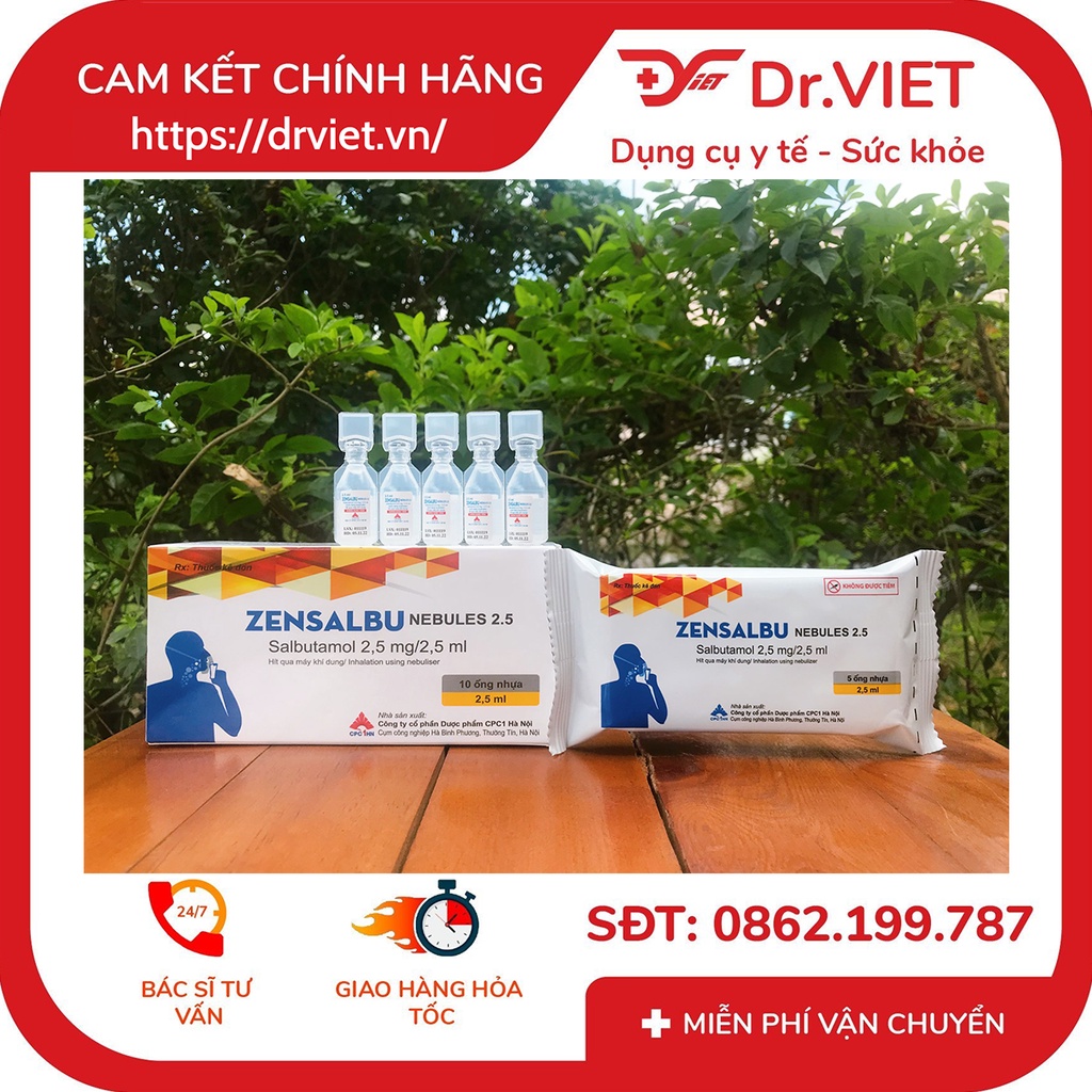 Dung dịch dùng cho máy khí dung Zencombi hộp 10 lọ nhựa 2,5ml  - Co thắt phế quản, tắt nghẽn đường thở