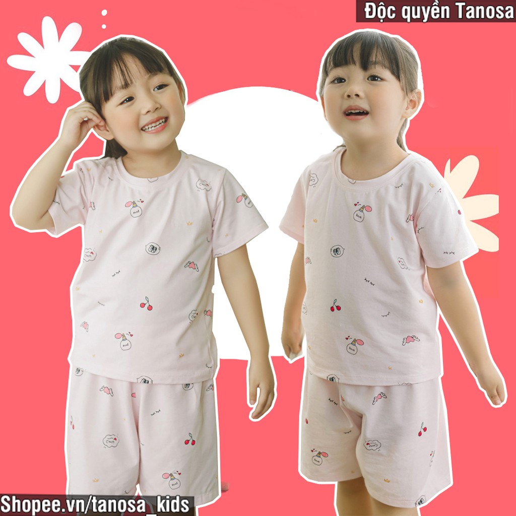 Bộ Quần Áo Cho Bé Từ 1 Đến 5 Tuổi Mùa Hè Cotton Mềm Mịn Thoáng Mát  Họa Tiết Chery - Tanosa Kids