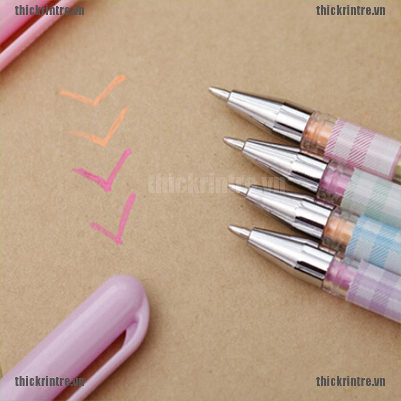 <Hot~new>2pc Cute Highlighter Pen Marker Stationary Point Pen Ballpen 6 Color