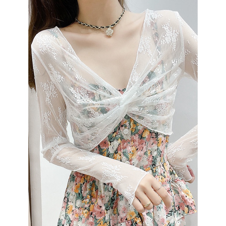 Áo Ren Lưới Thời khoác mỏng cardigan Trang Mùa Hè Dành Cho Nữ