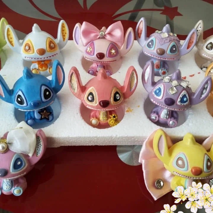 Tô tượng thạch cao stitch 2d size nhỏ 5cm