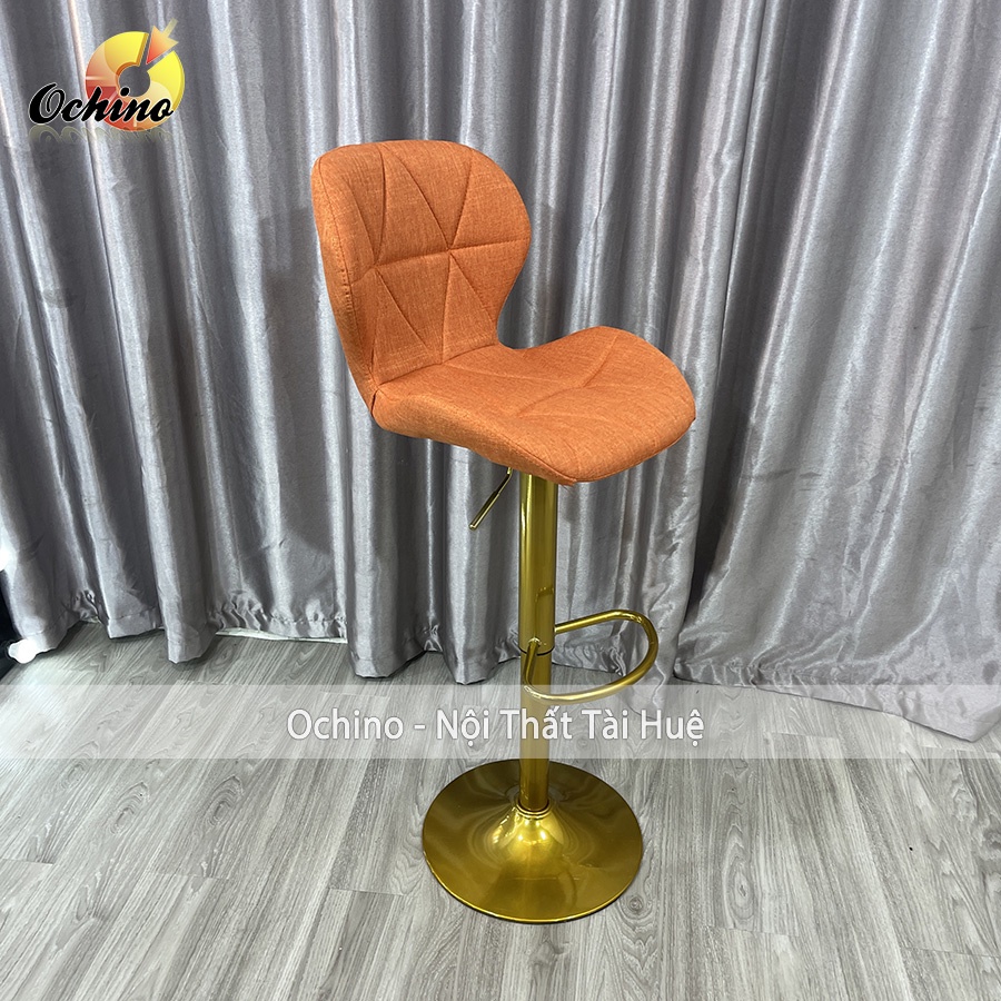 Ghế Bar, Ghế Trang Điểm Mẫu KIM CƯƠNG Chân Vàng K1 Sang Chảnh Điều Chỉnh Độ Cao 60/80 Và Xoay 360 Độ ( Có Sẵn)