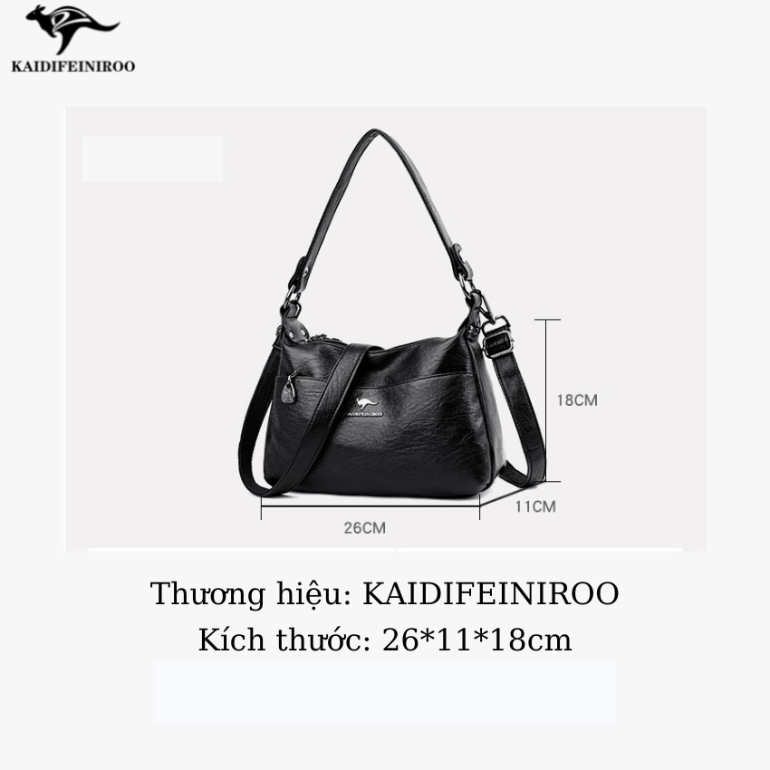 Túi xách nữ công sở đẹp thời trang da bò cao cấp Hàn Quốc KAIDIFEINIROO KF23  size 26cm Đủ 2 Dây.