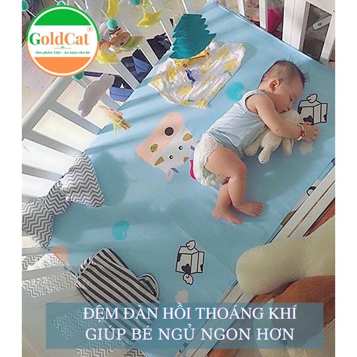 Đệm Cũi Cho Bé GOLDCAT Chất Liệu Bông Ép, Thoáng Khí, Đàn Hồi, Độ Dày Tiêu Chuẩn 5cm, Kích Thước 62x100cm