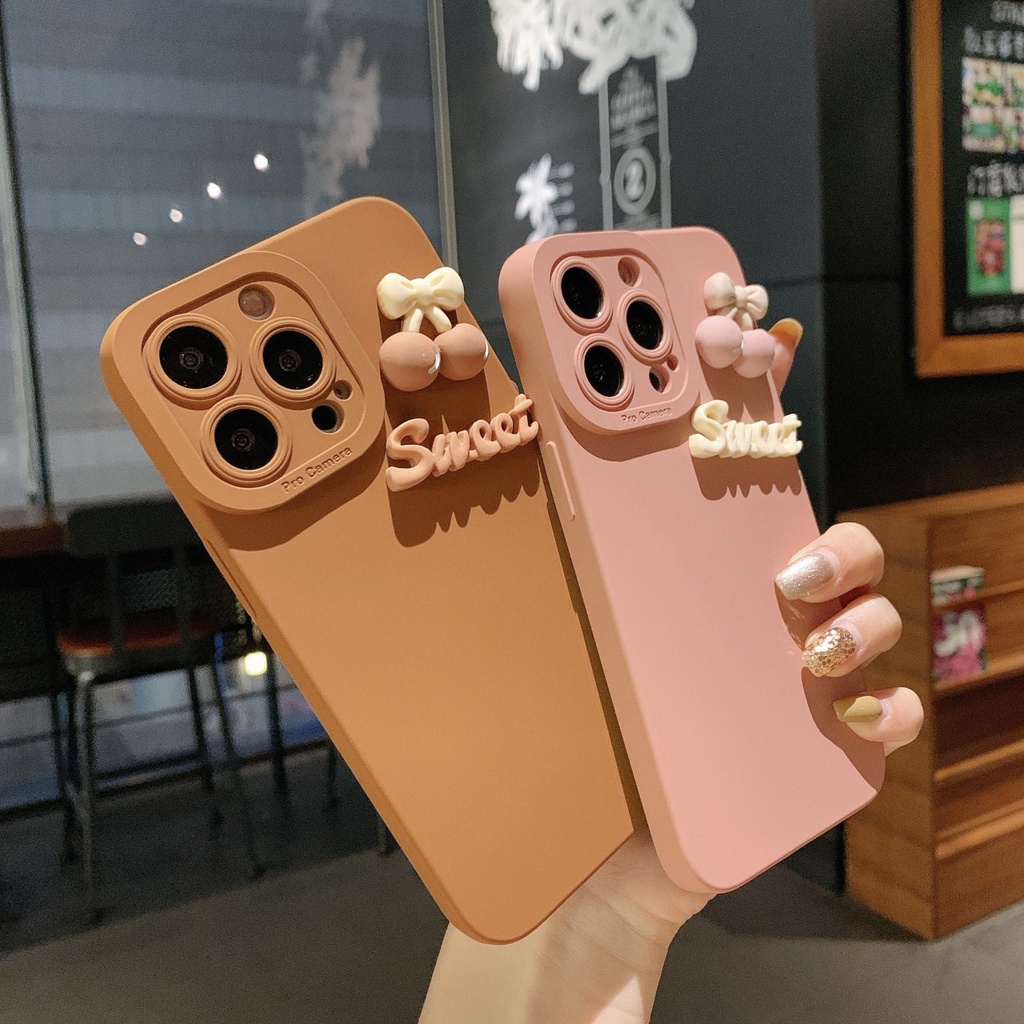 Ốp điện thoại hình nổi Iphone cherry+chữ Sweet IP 6 6plus 6s 6splus 7 7plus 8 8plus x xs xsmax 11/12/13 pro max