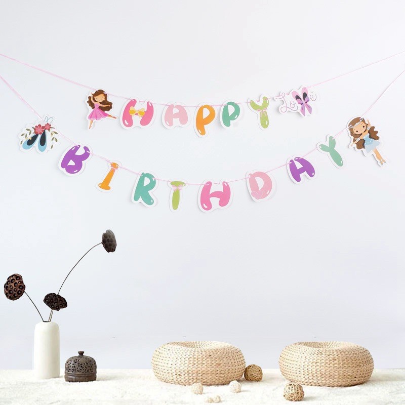 Bộ chữ Happy Birthday giấy trang trí sinh nhật cho bé nhiều chủ đề