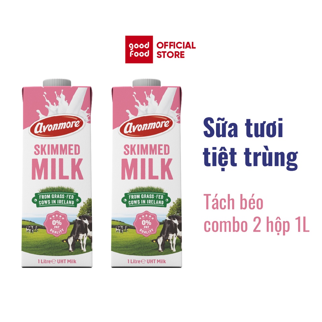 Sữa Tươi Tiệt Trùng Avonmore tách béo 1l - 2 hộp