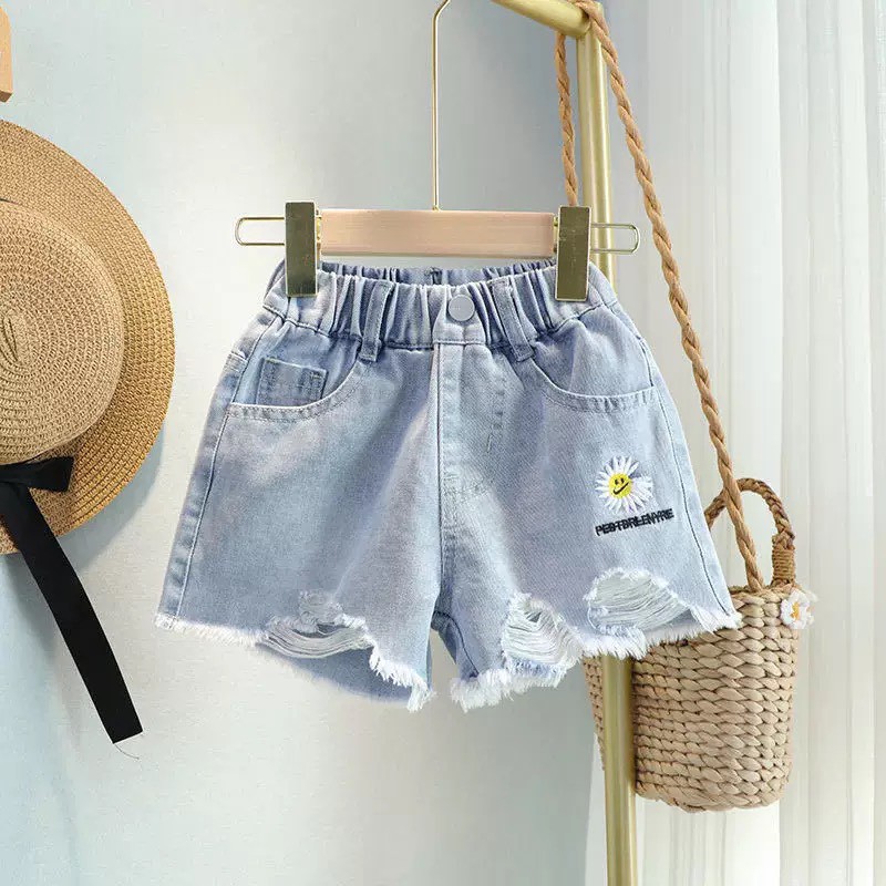 (QB2) Quần Short Denim Thời Trang Mùa Hè Dành Cho Bé Gái 110-160cm