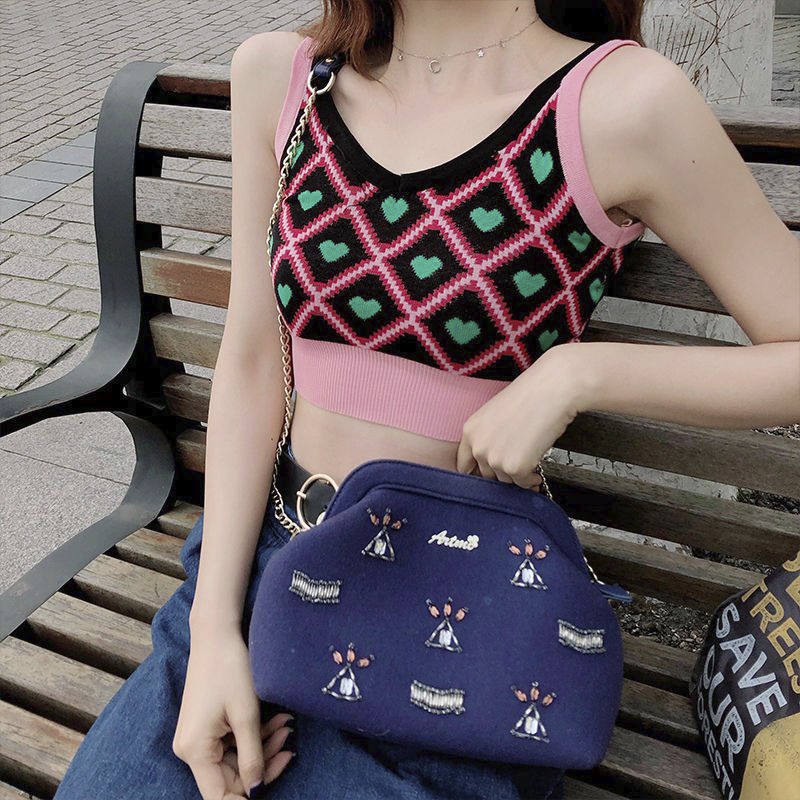 Áo Hai Dây Dệt Kim Phong Cách Hàn Quốc Trẻ Trung Dành Cho Nữ