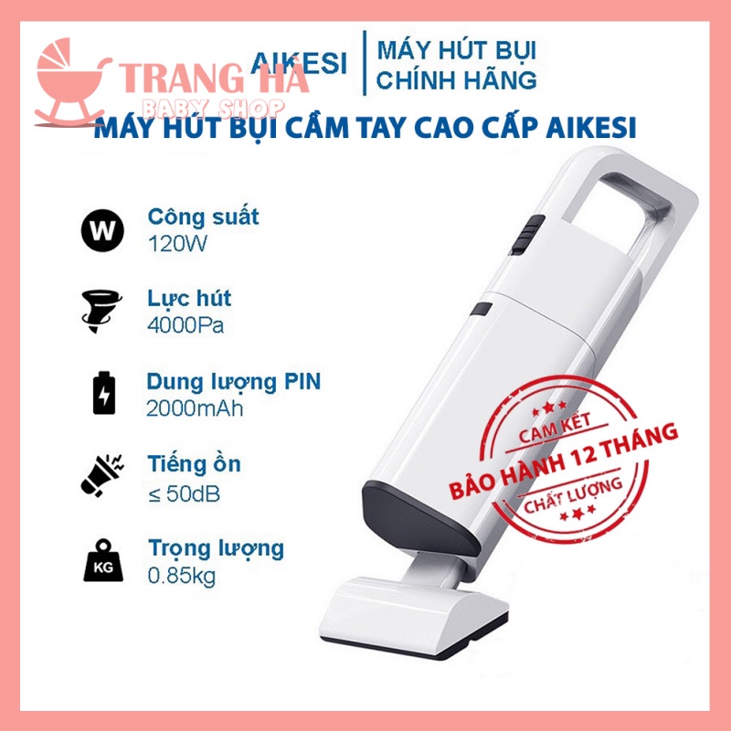 ⚡BH 12 THÁNG⚡Máy Hút Bụi Không Dây Cầm Tay Aikesi 4 Đầu Hút Thông Minh Hút Bụi Nệm Chăn Gối Lông Thú, Hút Bụi Gia Đình