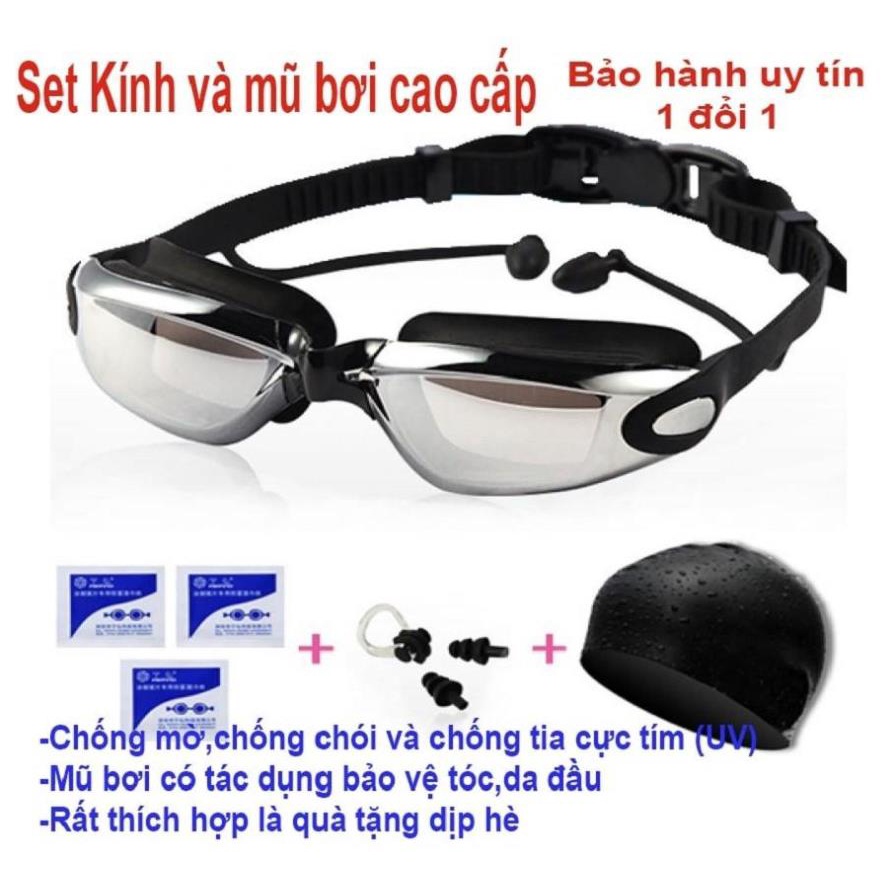Sét mũ kính bơi - Combo set mũ kèm kính bơi, nút bịt tai,chọn bộ sản phẩm cao cấp, giá rẻ - BẢO HÀNH 1 ĐỔI 1