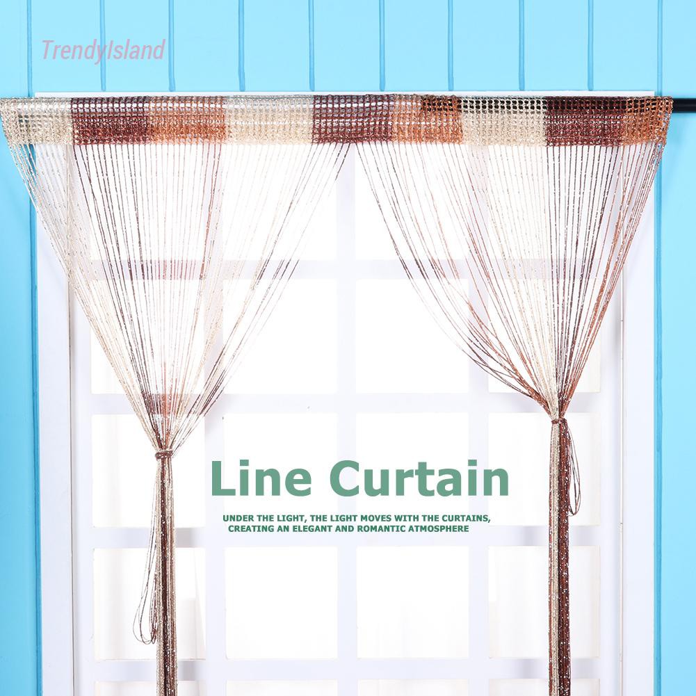 ❤TRE&amp;Living☁ Window Sheer Rèm Valance Drape Silver String Flash Shiny Tua Line Rèm Hộ gia đình Sống