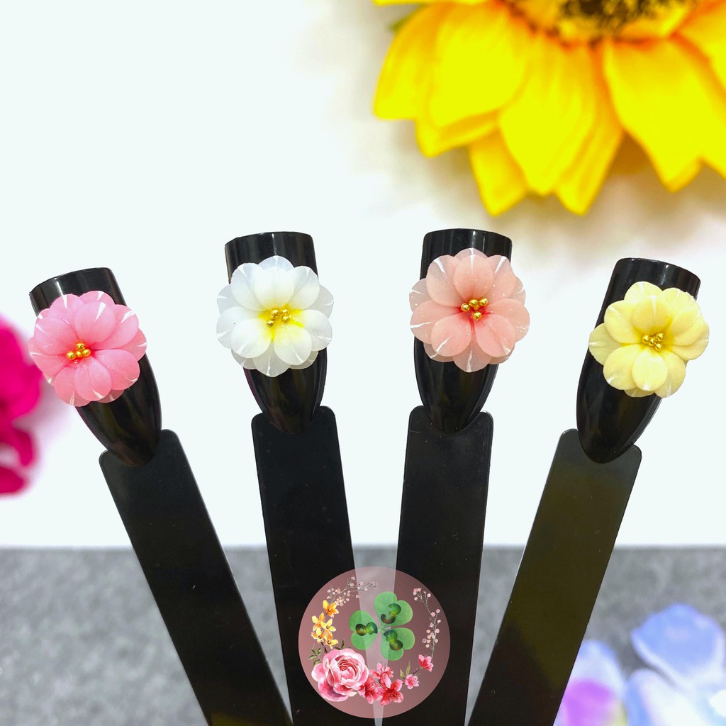 Mẫu: F012 . Hoa bột &quot; Thược dược &quot; đính móng siêu xinh.