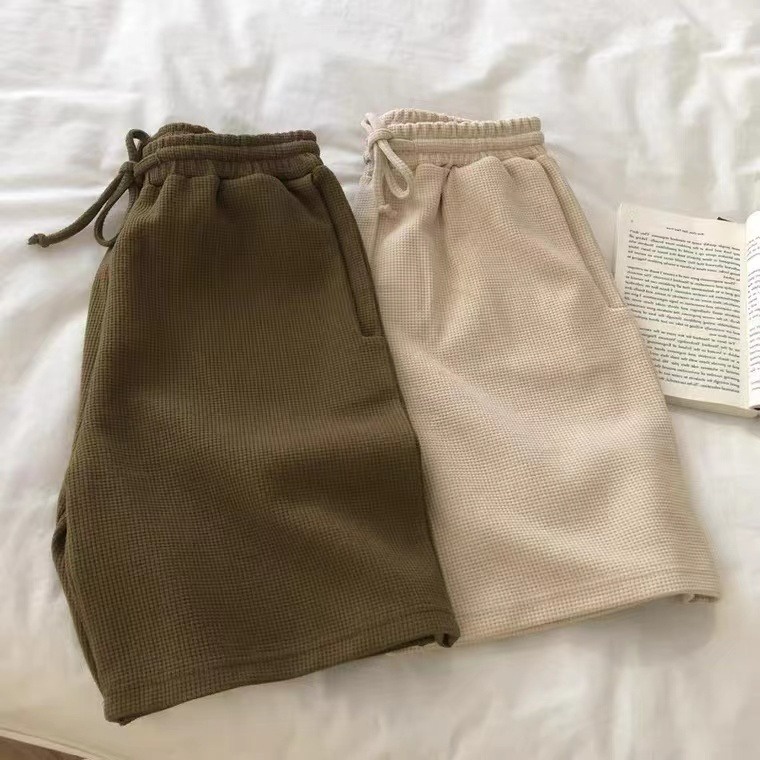 Xiaozhainv Quần Short Lưng Cao Ống Rộng Phong Cách Hàn Quốc Thời Trang Cho Nữ