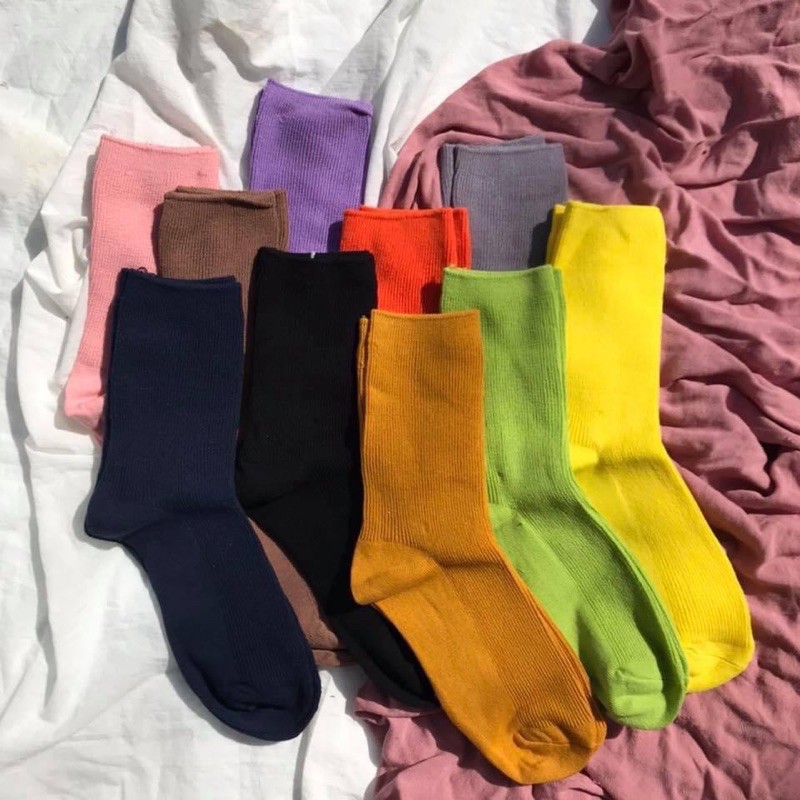 Vớ(Tất) Cổ Cao  Basic Unisex Kèm Ảnh_Clip Thật