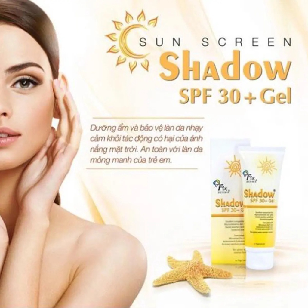 Kem chống nắng Fixderma Shadow SPF50+/SPF30+ Cream cho mặt và toàn thân 75g