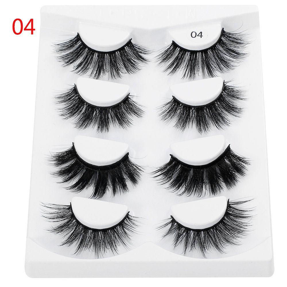 Set 4 Cặp Lông Mi Giả SKONHED 3D Bằng Lông Chồn Xoăn Nhẹ Nhàng