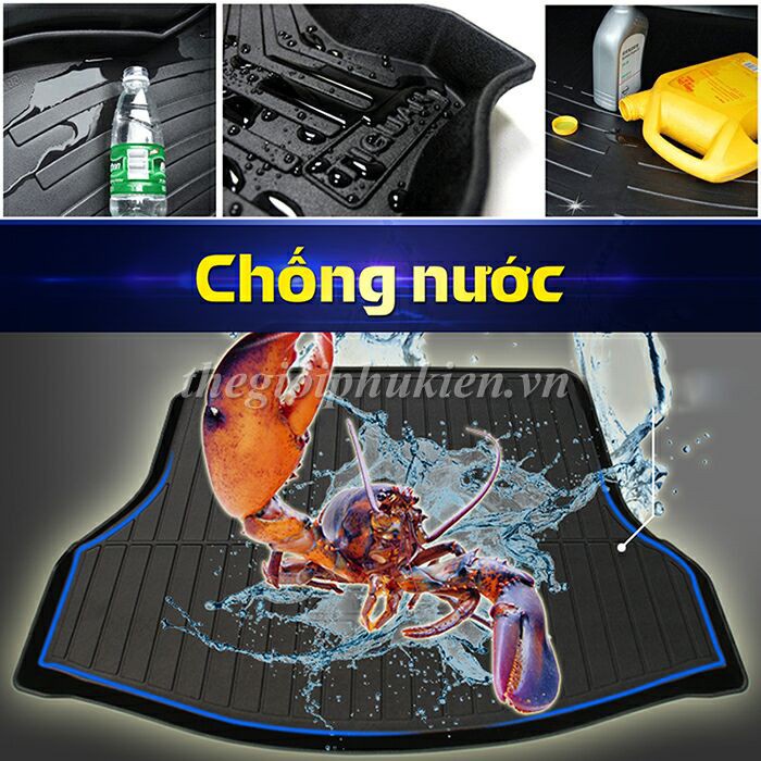 Lót cốp xe Ford Everest 2017 - 2023 nhựa dẻo cao cấp, không mùi, dễ dàng lau rửa