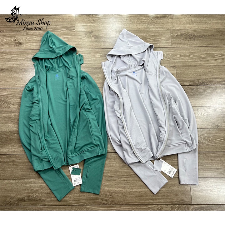 Áo chống nắng nữ 2 lớp dày dặn thun lạnh cản tia uv, áo chống nắng GU hàng chính hãng, màu đẹp Minxu Shop ACN