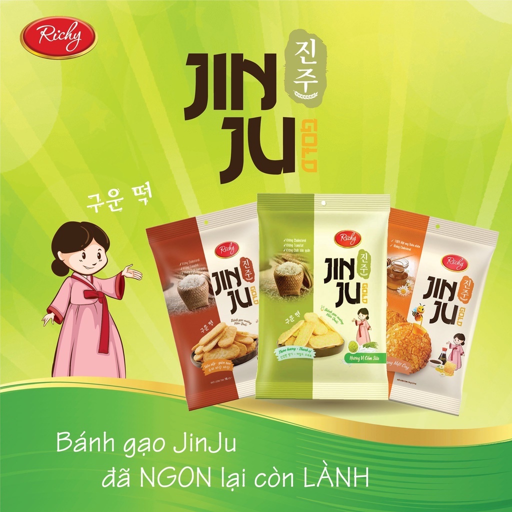 Bánh gạo Richy Jinju Gold hương vị Ganjang mật ong 120g